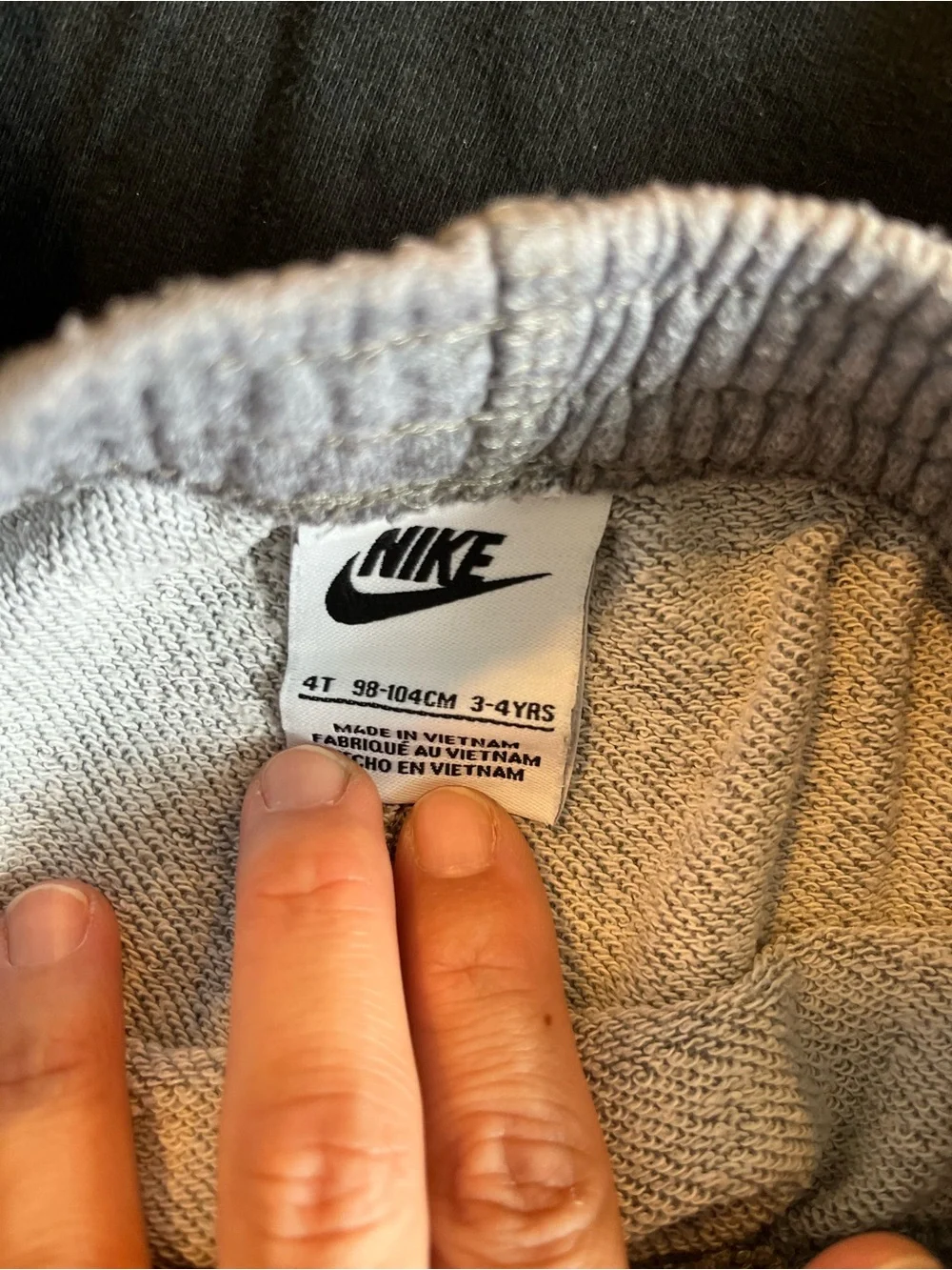 Nike Kids Black and Gray Long Sleeve Top with Gray Shorts Matching Set - Picture 3 of 3